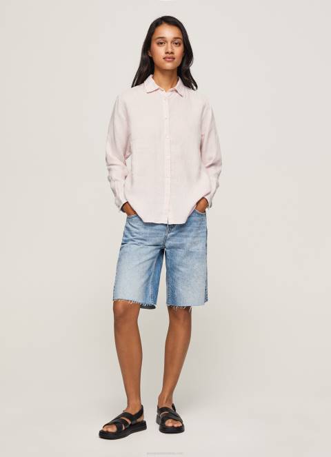 žene nježno ružičasta prugasta majica regularnog kroja Pepe Jeans JZ8H332