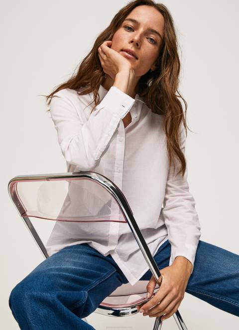 žene nježno ružičasta prugasta pamučna voile košulja Pepe Jeans JZ8H323