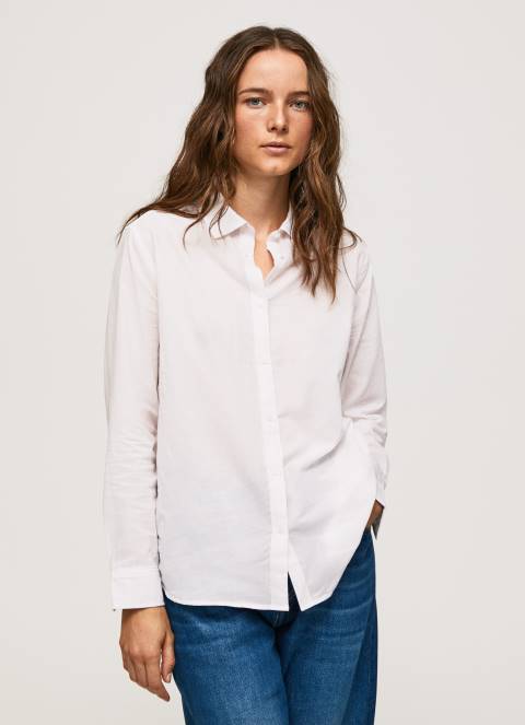 žene nježno ružičasta prugasta pamučna voile košulja Pepe Jeans JZ8H323