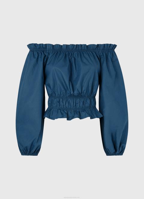 žene ocean skraćeni pripijeni gornji dio od pamučnog poplina Pepe Jeans JZ8H360