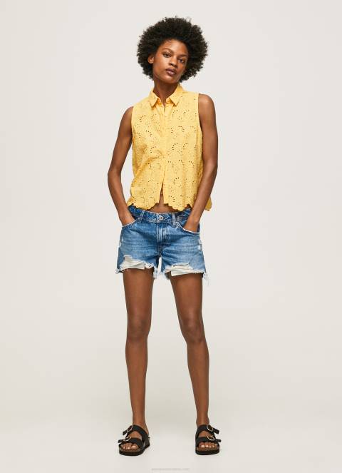 žene sjaj košulja s rukavima s otvorenim rukavima Pepe Jeans JZ8H330