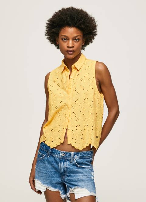 žene sjaj košulja s rukavima s otvorenim rukavima Pepe Jeans JZ8H330