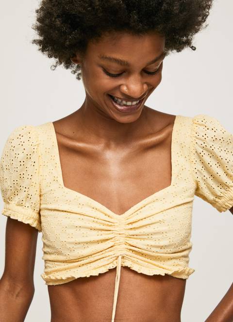 žene sjaj pamučni top s otvorenim detaljima Pepe Jeans JZ8H331