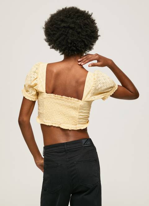 žene sjaj pamučni top s otvorenim detaljima Pepe Jeans JZ8H331