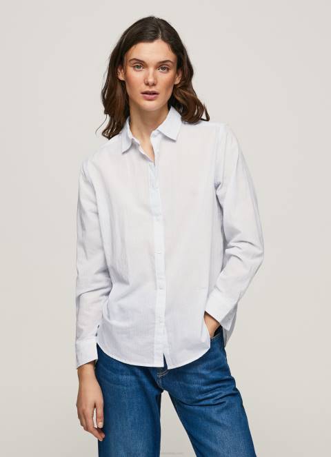 žene zaljev prugasta pamučna voile košulja Pepe Jeans JZ8H324