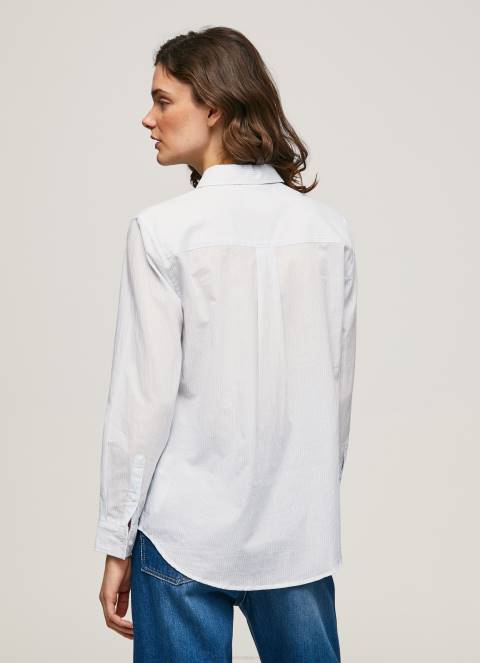 žene zaljev prugasta pamučna voile košulja Pepe Jeans JZ8H324