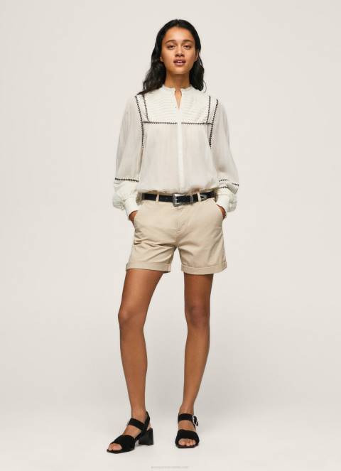 žene kamen kratke chino hlače uobičajenog kroja Pepe Jeans JZ8H524