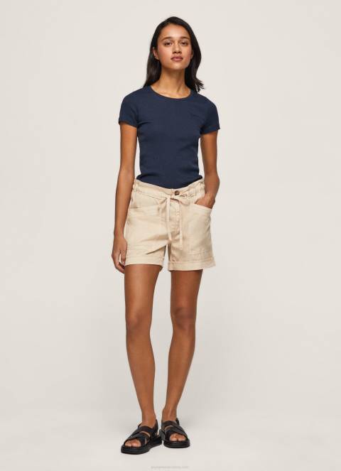 žene kamen kratke hlače s podesivim strukom Pepe Jeans JZ8H525