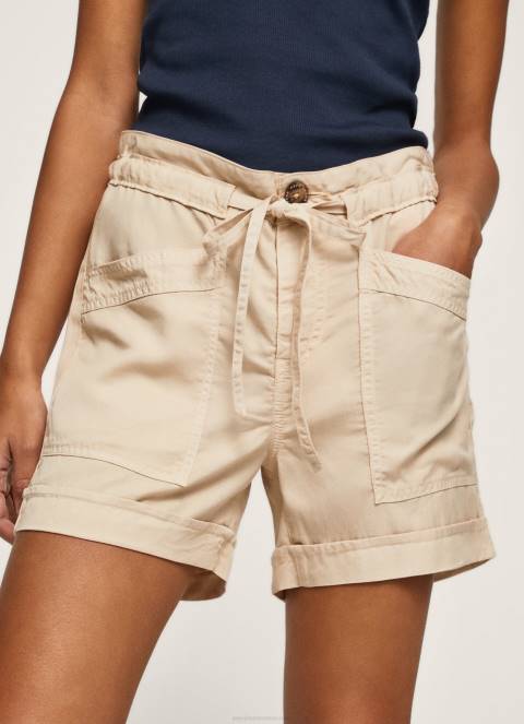 žene kamen kratke hlače s podesivim strukom Pepe Jeans JZ8H525