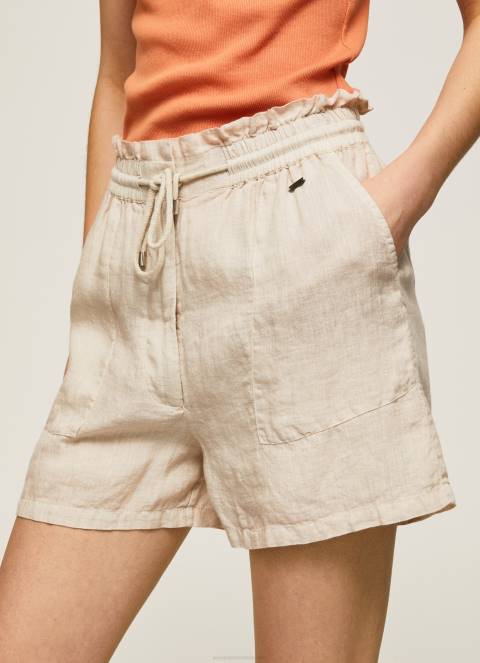 žene kamen papirnate vrećice lanene kratke hlače Pepe Jeans JZ8H490