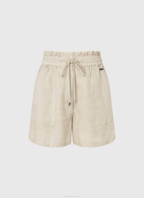 žene kamen papirnate vrećice lanene kratke hlače Pepe Jeans JZ8H490