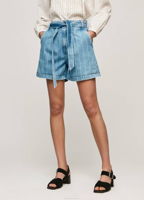 žene traper kratke traper hlače s prugastim printom Pepe Jeans JZ8H478