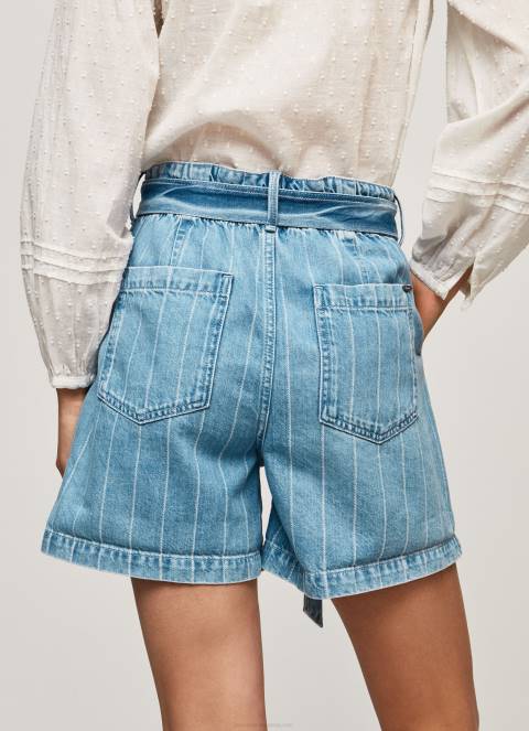 žene traper kratke traper hlače s prugastim printom Pepe Jeans JZ8H478