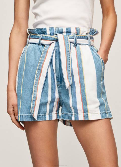 žene traper kratke traper hlače s prugastim printom Pepe Jeans JZ8H493