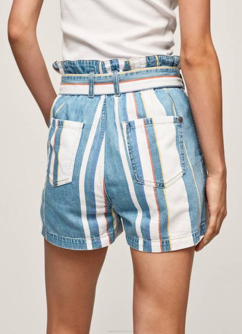 žene traper kratke traper hlače s prugastim printom Pepe Jeans JZ8H493