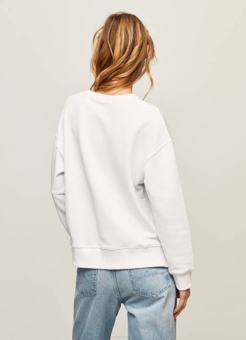 žene bijela pamučni džemper union jack Pepe Jeans JZ8H266