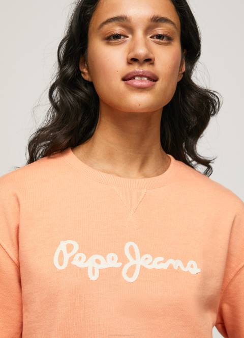 žene breskva džemper s otisnutim logotipom Pepe Jeans JZ8H274
