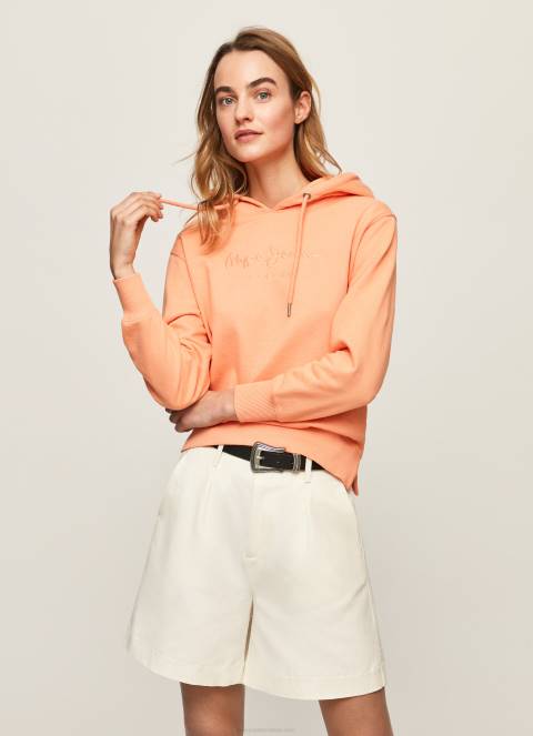 žene breskva pamučna majica s kapuljačom Pepe Jeans JZ8H282