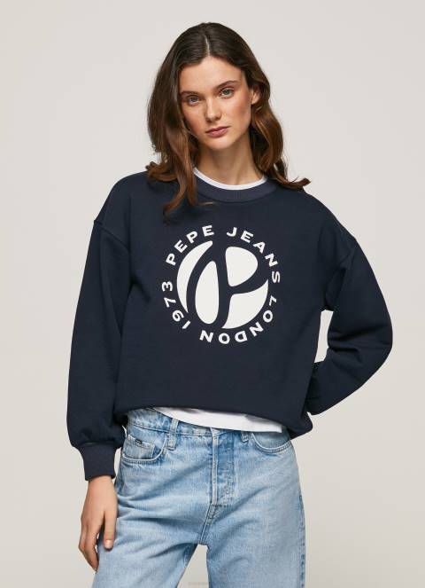 žene dulwich pamučni džemper s okruglim logotipom Pepe Jeans JZ8H279