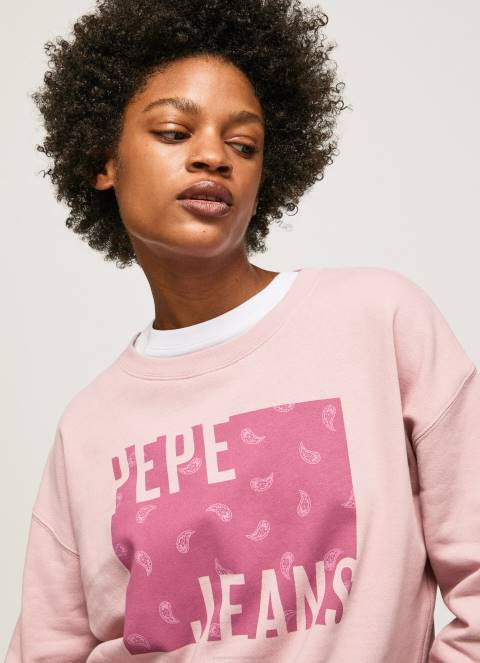 žene mutno ružičasta pamučni džemper s logotipom Pepe Jeans JZ8H285