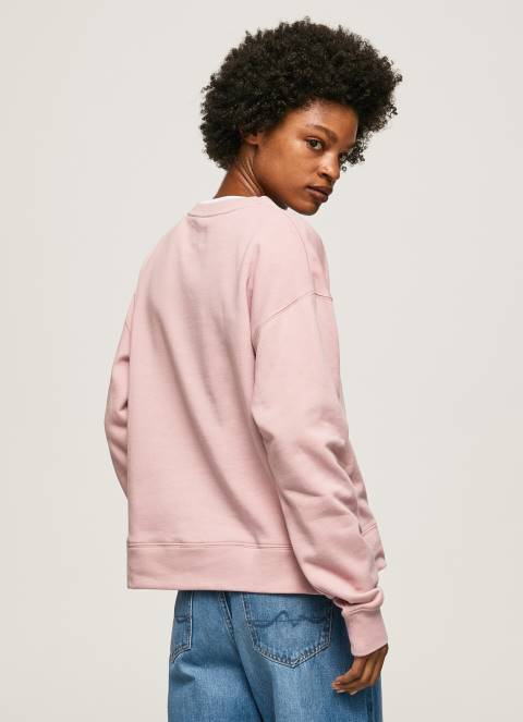 žene mutno ružičasta pamučni džemper s logotipom Pepe Jeans JZ8H285