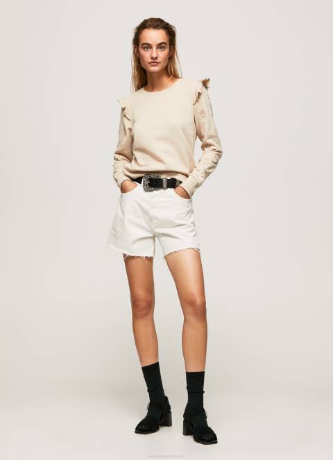 žene polirati pamučni džemper s volanima Pepe Jeans JZ8H284