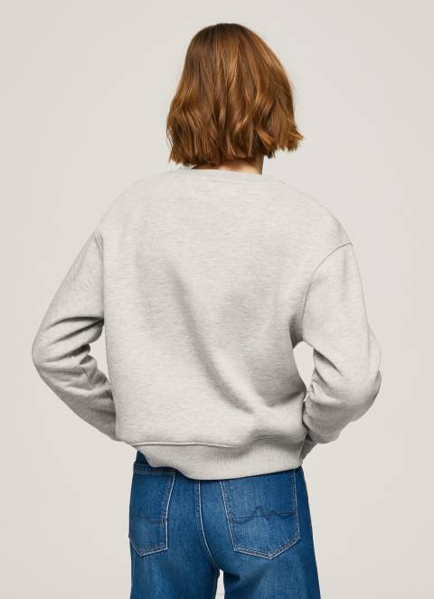 žene sivi lapor džemper s otisnutim logotipom Pepe Jeans JZ8H267