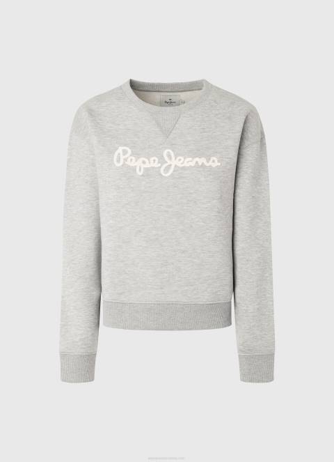 žene sivi lapor džemper s otisnutim logotipom Pepe Jeans JZ8H267