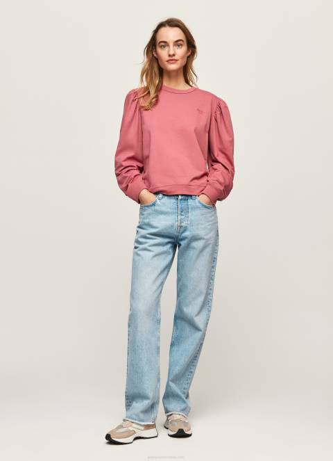 žene tamno rumenilo pamučni džemper s izvezenim logotipom Pepe Jeans JZ8H278