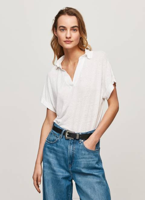 žene bijela Polo majica Pepe Jeans JZ8H397