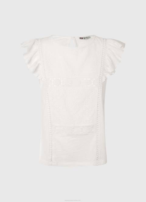 žene bijela košulja s otvorenim detaljima Pepe Jeans JZ8H437