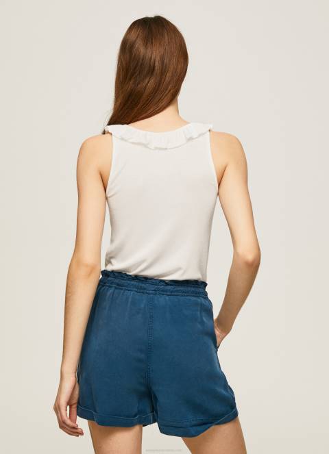 žene bijela majica kratkih rukava s volanima Pepe Jeans JZ8H390