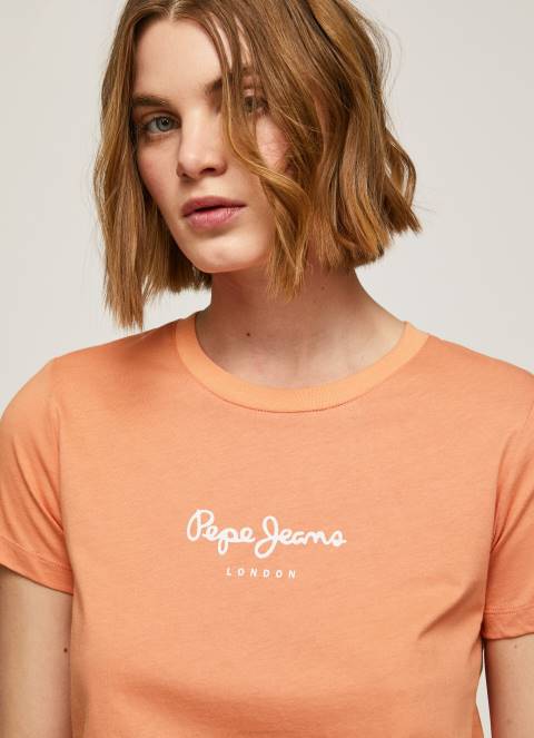 žene breskva majica s printom Pepe Jeans JZ8H455