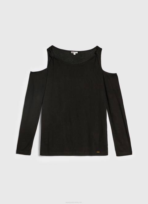 žene crno majica dugih rukava s naramenicama Pepe Jeans JZ8H399