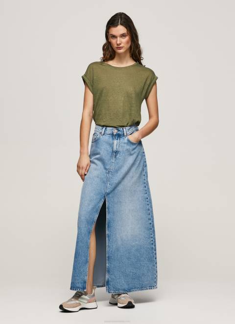 žene domet lanena majica s rukavima na rukavima Pepe Jeans JZ8H439