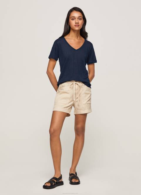 žene dulwich lanena majica s v-izrezom Pepe Jeans JZ8H467