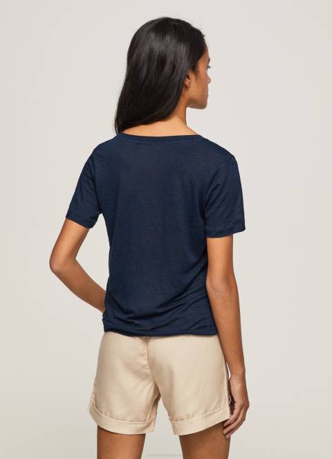 žene dulwich lanena majica s v-izrezom Pepe Jeans JZ8H467