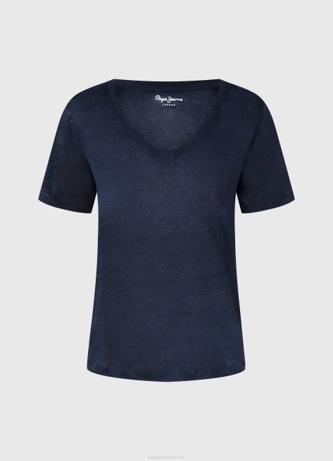 žene dulwich lanena majica s v-izrezom Pepe Jeans JZ8H467