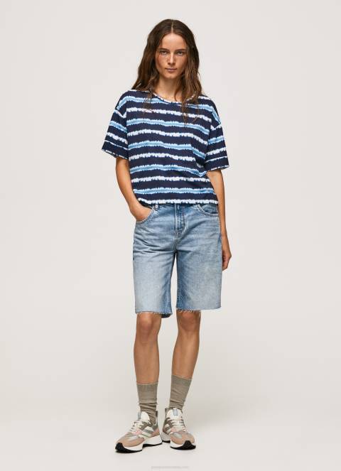 žene dulwich pamučna majica s izblijedjelim prugama Pepe Jeans JZ8H413