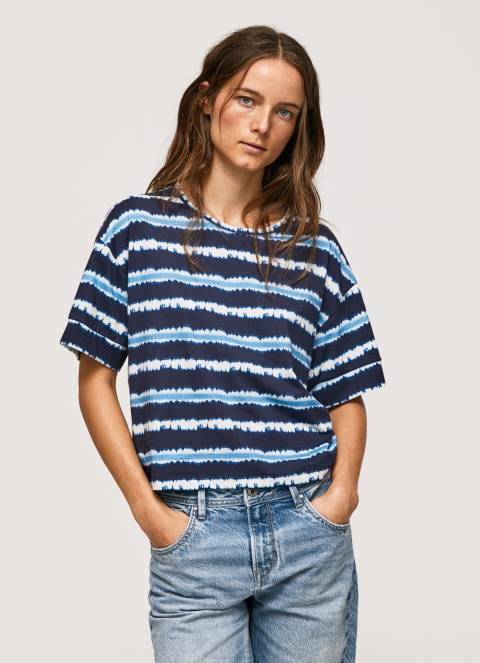 žene dulwich pamučna majica s izblijedjelim prugama Pepe Jeans JZ8H413