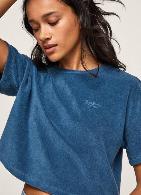 žene jarman skraćena majica od baršuna Pepe Jeans JZ8H461