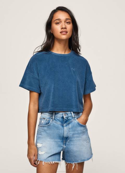 žene jarman skraćena majica od baršuna Pepe Jeans JZ8H461