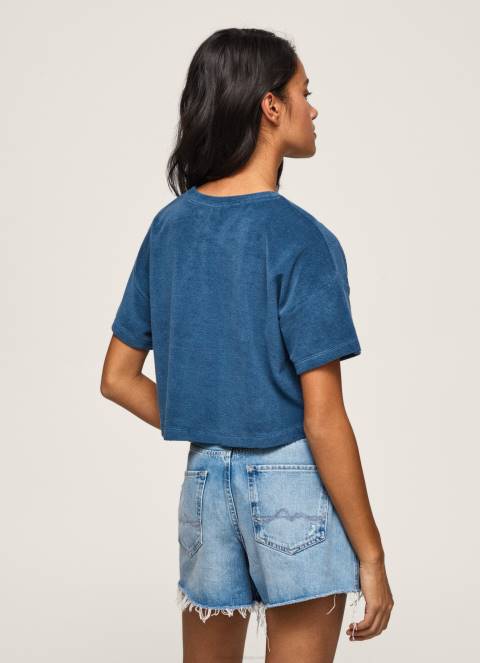 žene jarman skraćena majica od baršuna Pepe Jeans JZ8H461