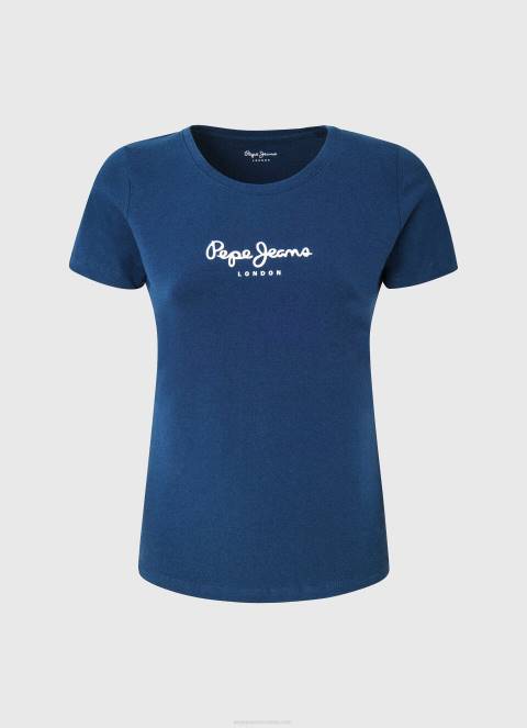 žene mornarica majica s osnovnim logom Pepe Jeans JZ8H470
