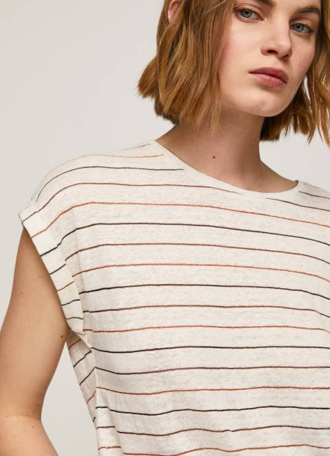 žene multi lanena majica s prugastim printom Pepe Jeans JZ8H447