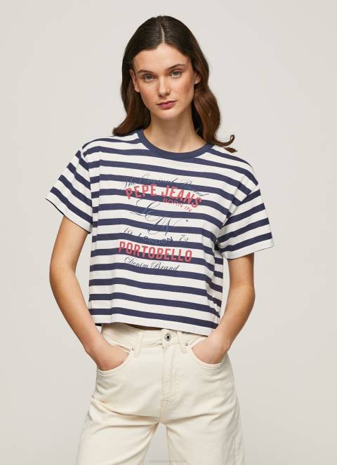 žene ocean majica s prugastim printom Pepe Jeans JZ8H450