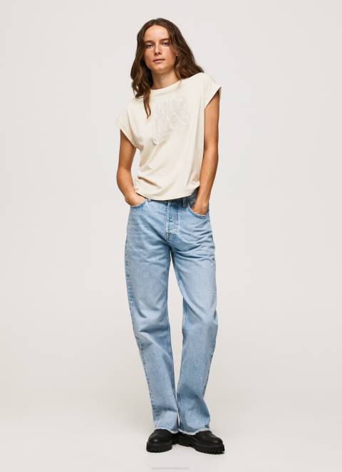 žene polirati pamučna majica s cvjetnim logotipom Pepe Jeans JZ8H402