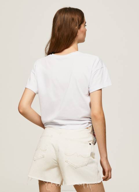 žene studio crvena pamučna majica s cvjetnim printom Pepe Jeans JZ8H380