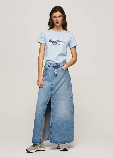 žene zaljev pamučna majica s gradijentnim logotipom Pepe Jeans JZ8H422