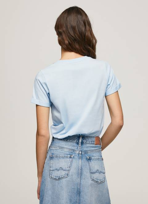 žene zaljev pamučna majica s gradijentnim logotipom Pepe Jeans JZ8H422